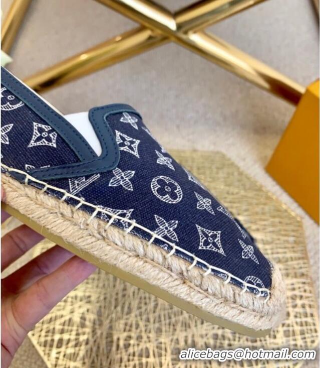 Top Quality Louis Vuitton Monogram Denim Espadrilles 012712 Navy Blue