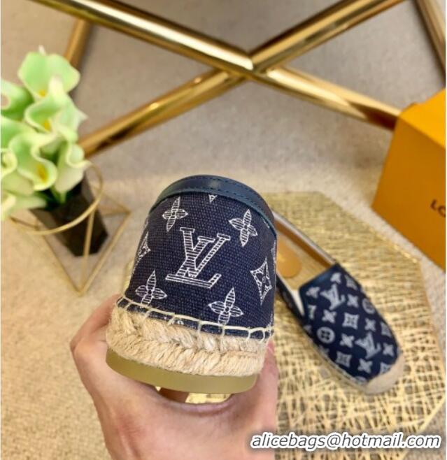 Top Quality Louis Vuitton Monogram Denim Espadrilles 012712 Navy Blue