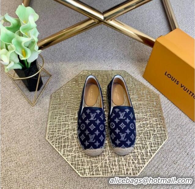 Top Quality Louis Vuitton Monogram Denim Espadrilles 012712 Navy Blue