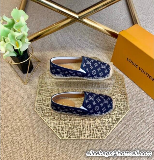 Top Quality Louis Vuitton Monogram Denim Espadrilles 012712 Navy Blue