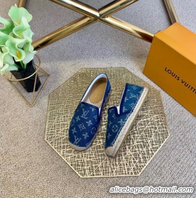 Low Cost Louis Vuitton Monogram Denim Espadrilles 012712 Medium Blue