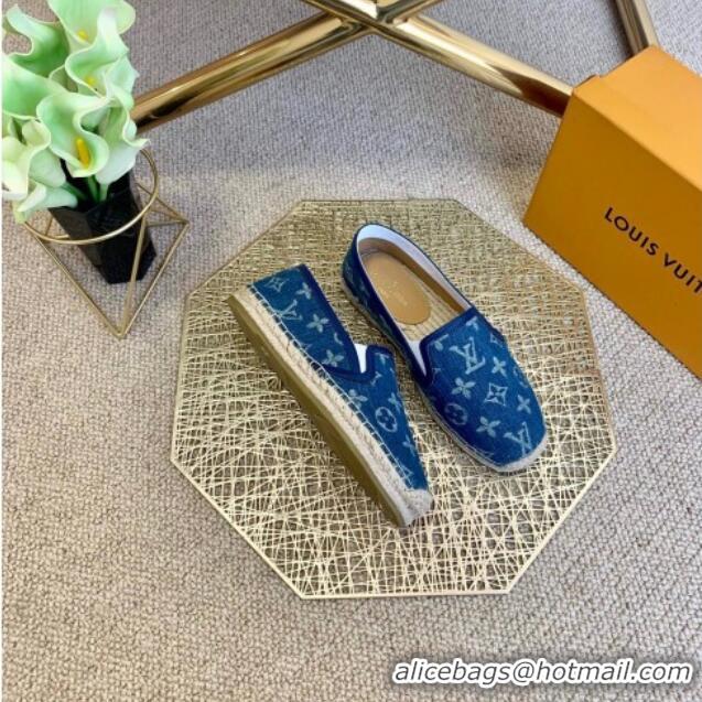 Low Cost Louis Vuitton Monogram Denim Espadrilles 012712 Medium Blue