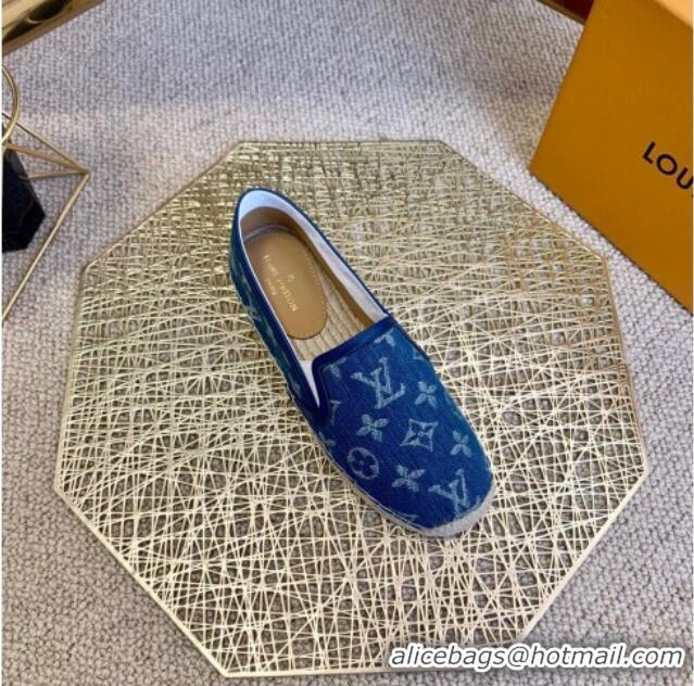 Low Cost Louis Vuitton Monogram Denim Espadrilles 012712 Medium Blue