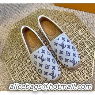 Luxurious Louis Vuitton Monogram Denim Espadrilles 012712 White