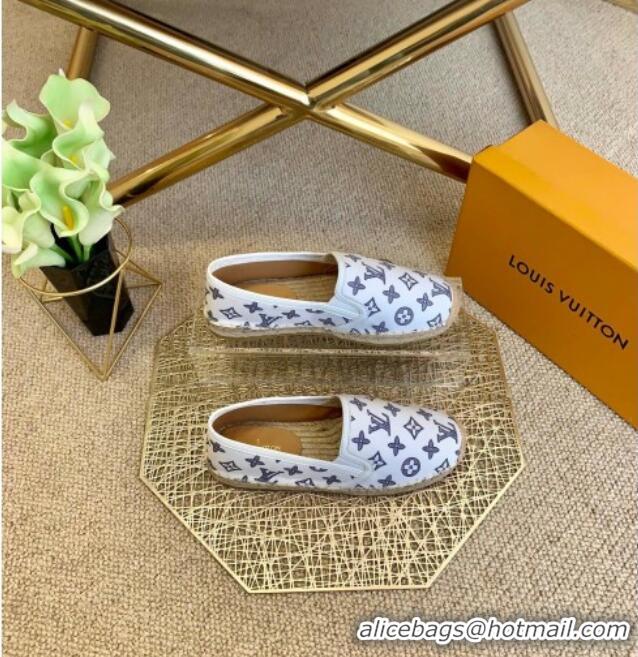 Luxurious Louis Vuitton Monogram Denim Espadrilles 012712 White