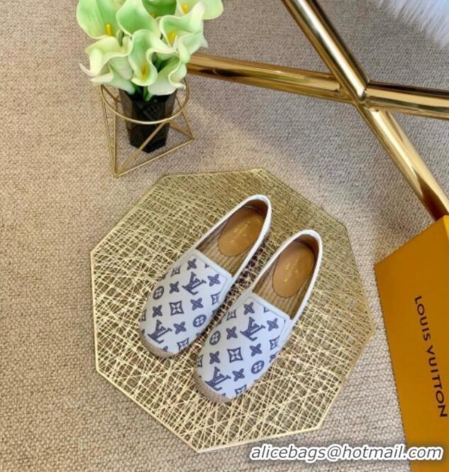 Luxurious Louis Vuitton Monogram Denim Espadrilles 012712 White