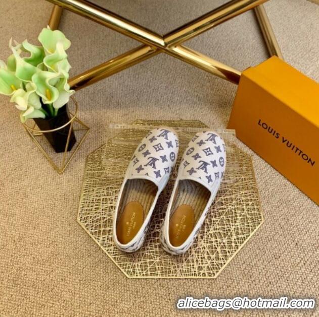 Luxurious Louis Vuitton Monogram Denim Espadrilles 012712 White