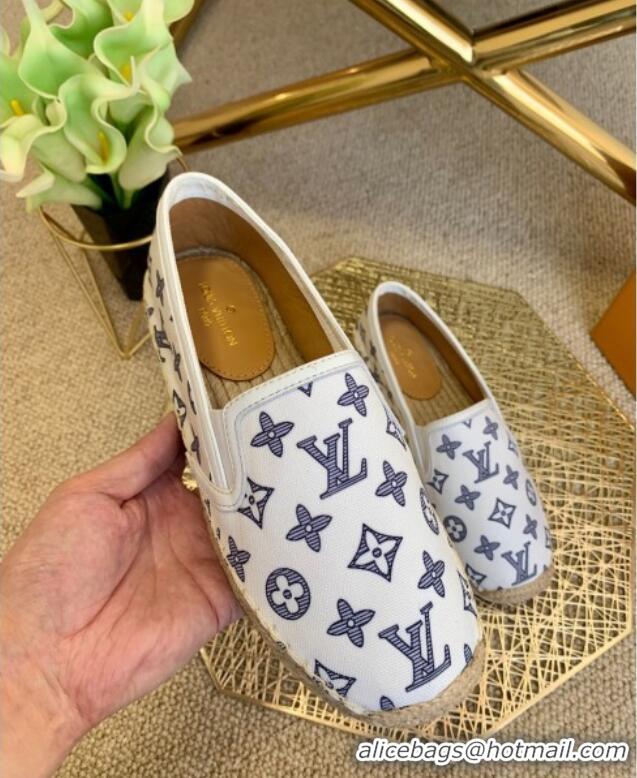 Luxurious Louis Vuitton Monogram Denim Espadrilles 012712 White