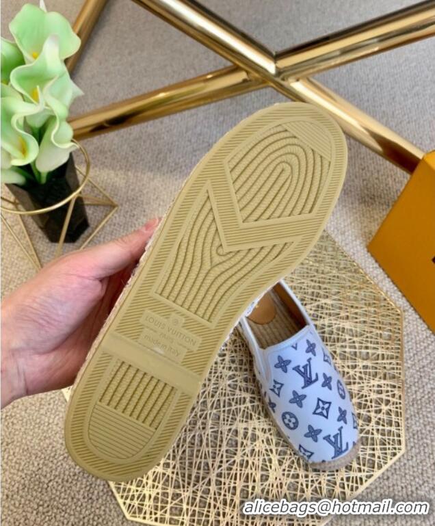 Luxurious Louis Vuitton Monogram Denim Espadrilles 012712 White