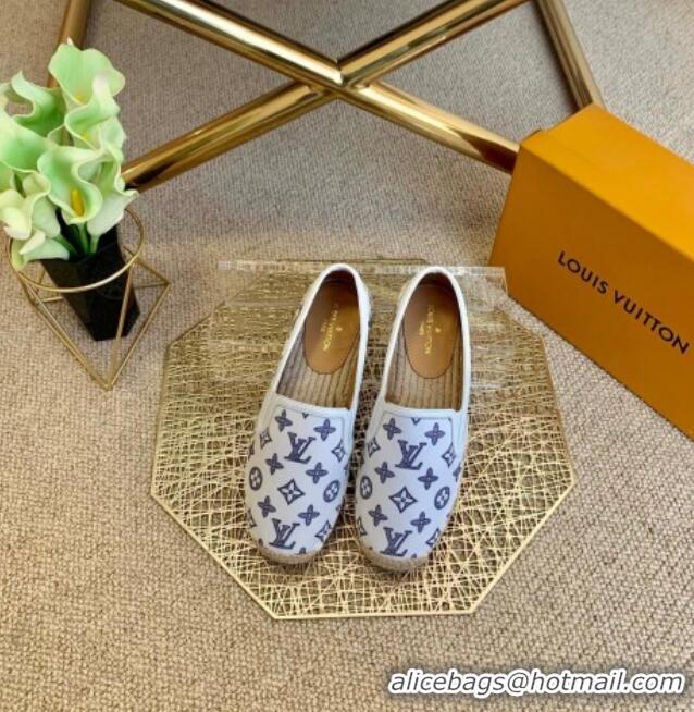 Luxurious Louis Vuitton Monogram Denim Espadrilles 012712 White