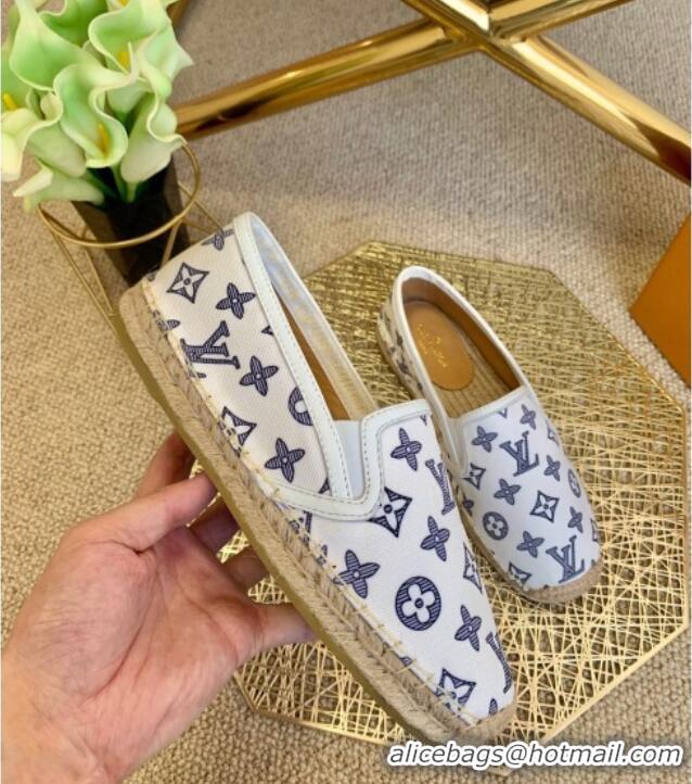 Luxurious Louis Vuitton Monogram Denim Espadrilles 012712 White