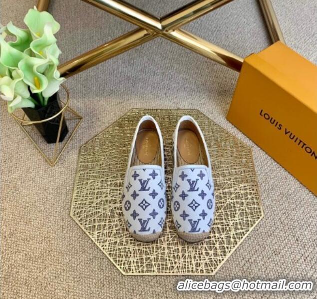 Luxurious Louis Vuitton Monogram Denim Espadrilles 012712 White