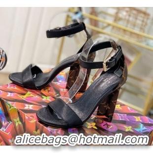 Good Looking Louis Vuitton Silhouette Sandals 10cm in Monogram Canvas and Leather 022538 Black