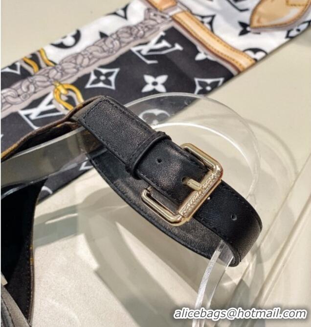 Good Looking Louis Vuitton Silhouette Sandals 10cm in Monogram Canvas and Leather 022538 Black