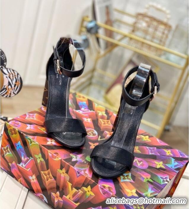 Good Looking Louis Vuitton Silhouette Sandals 10cm in Monogram Canvas and Leather 022538 Black