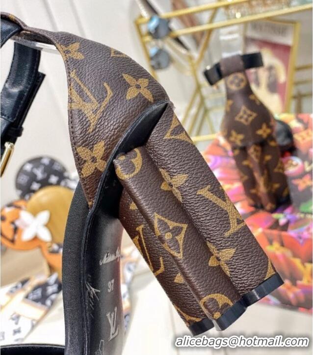 Good Looking Louis Vuitton Silhouette Sandals 10cm in Monogram Canvas and Leather 022538 Black