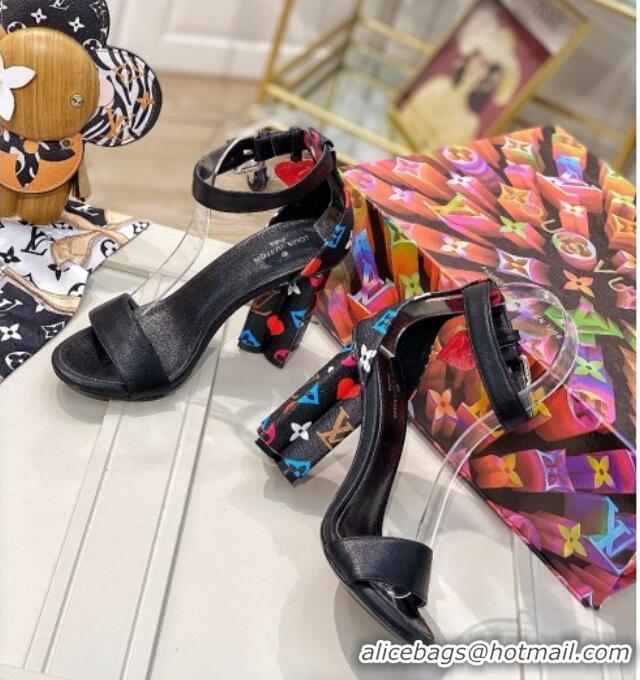 Refined Louis Vuitton Game On Silhouette Sandals 10cm in Monogram Canvas and Leather 022538