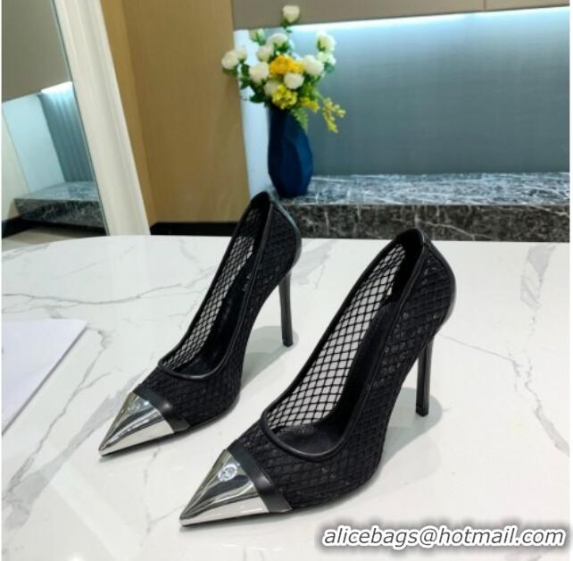 Classic Louis Vuitton Urban Twist Mesh Pump 5.5/10.5cm with Silver Cap 022545 Black