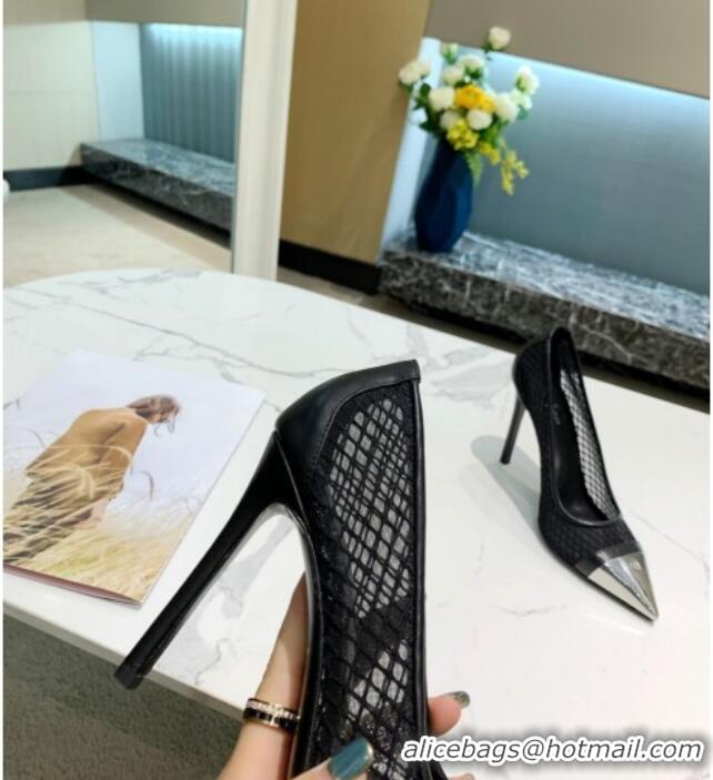 Classic Louis Vuitton Urban Twist Mesh Pump 5.5/10.5cm with Silver Cap 022545 Black