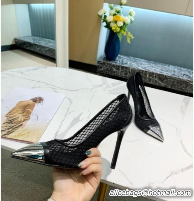 Classic Louis Vuitton Urban Twist Mesh Pump 5.5/10.5cm with Silver Cap 022545 Black