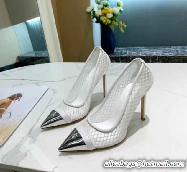 Discount Louis Vuitton Urban Twist Mesh Pump 5.5/10.5cm with Silver Cap 022546 White