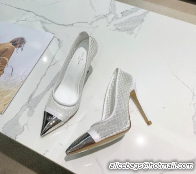 Discount Louis Vuitton Urban Twist Mesh Pump 5.5/10.5cm with Silver Cap 022546 White