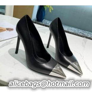 Purchase Louis Vuitton Urban Twist Leather Pump 10.5cm with Silver Cap 022548 Black