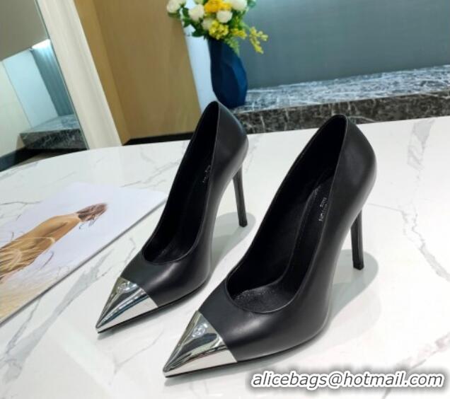 Purchase Louis Vuitton Urban Twist Leather Pump 10.5cm with Silver Cap 022548 Black