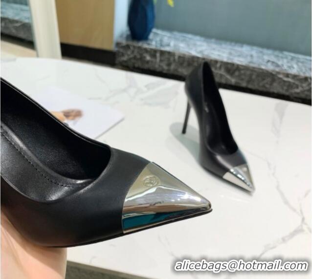 Purchase Louis Vuitton Urban Twist Leather Pump 10.5cm with Silver Cap 022548 Black