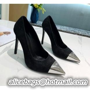 Most Popular Louis Vuitton Urban Twist Leather Pump 10.5cm with Silver Cap 022548 Black