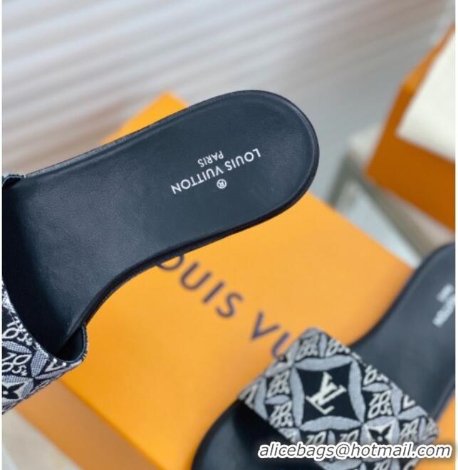 Top Quality Louis Vuitton Since 1854 Lock It Flat Slide Sandals 030871 Grey