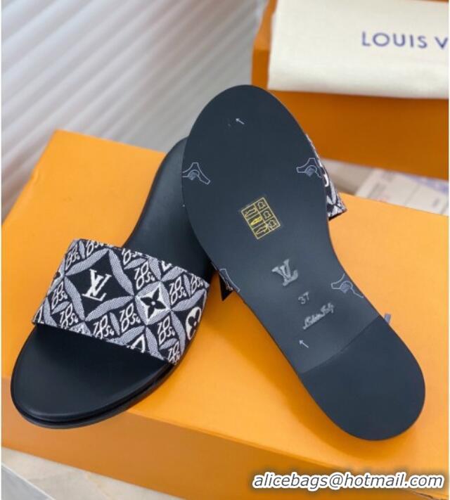 Top Quality Louis Vuitton Since 1854 Lock It Flat Slide Sandals 030871 Grey