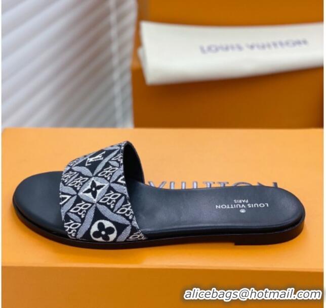 Top Quality Louis Vuitton Since 1854 Lock It Flat Slide Sandals 030871 Grey