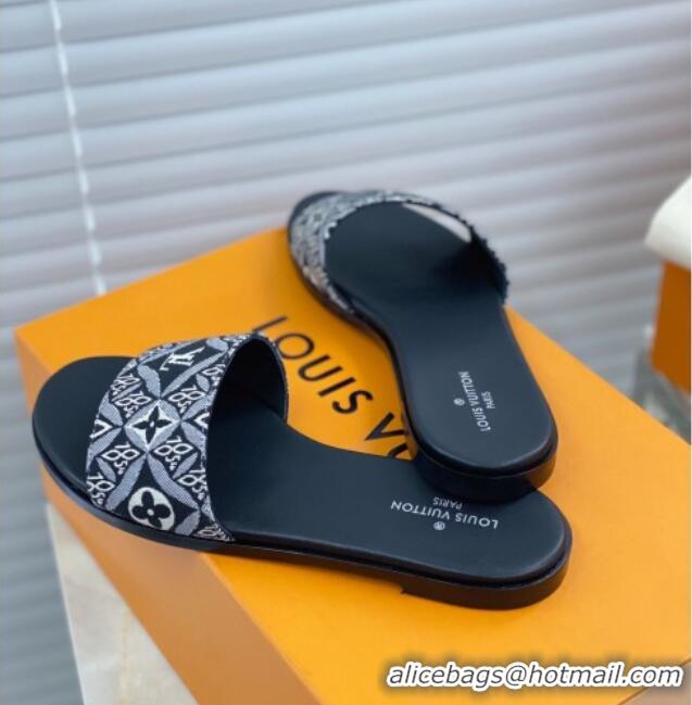 Top Quality Louis Vuitton Since 1854 Lock It Flat Slide Sandals 030871 Grey