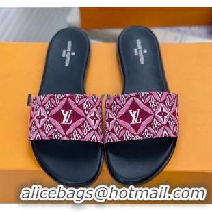 Good Product Louis Vuitton Since 1854 Lock It Flat Slide Sandals 030871 Burgundy