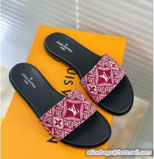 Good Product Louis Vuitton Since 1854 Lock It Flat Slide Sandals 030871 Burgundy