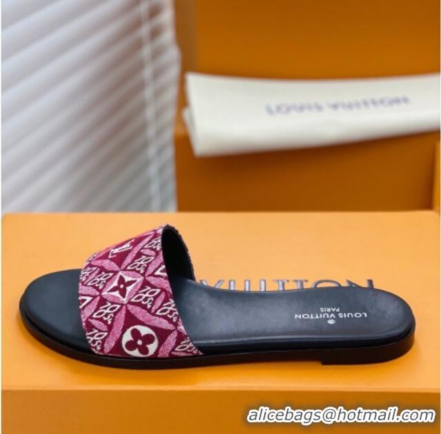 Good Product Louis Vuitton Since 1854 Lock It Flat Slide Sandals 030871 Burgundy