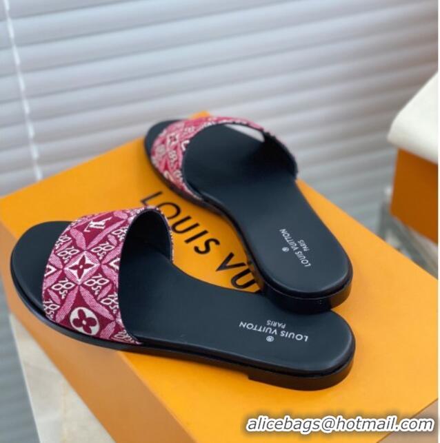 Good Product Louis Vuitton Since 1854 Lock It Flat Slide Sandals 030871 Burgundy