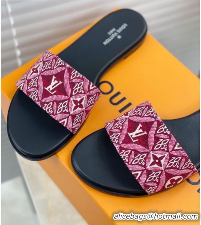 Good Product Louis Vuitton Since 1854 Lock It Flat Slide Sandals 030871 Burgundy