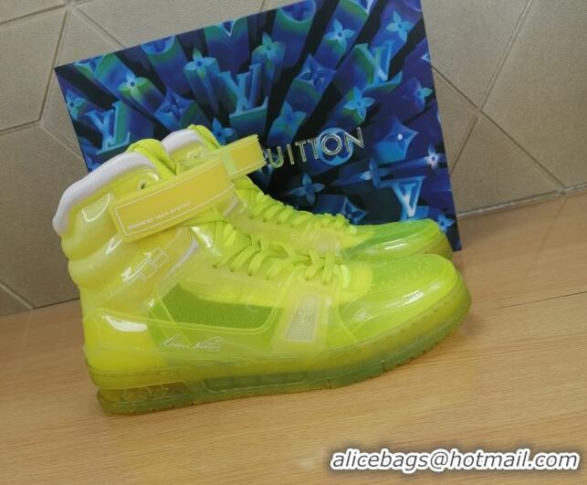 Grade Design Louis Vuitton LV Trainer Transparent Boot Sneakers 030915 Yellow 2021