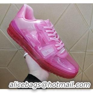 Well Crafted Louis Vuitton LV Trainer Transparent Low-top Sneakers 030918 Pink 2021