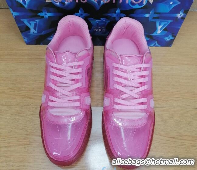 Well Crafted Louis Vuitton LV Trainer Transparent Low-top Sneakers 030918 Pink 2021