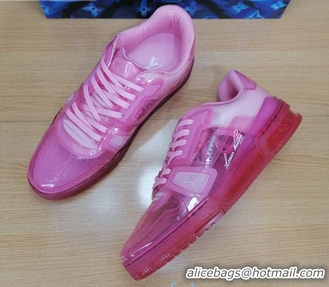 Well Crafted Louis Vuitton LV Trainer Transparent Low-top Sneakers 030918 Pink 2021