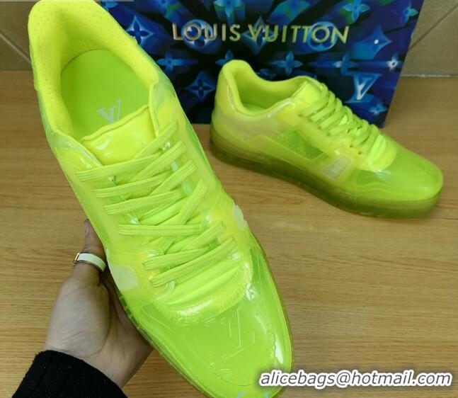 New Style Louis Vuitton LV Trainer Transparent Low-top Sneakers 030918 Yellow 2021