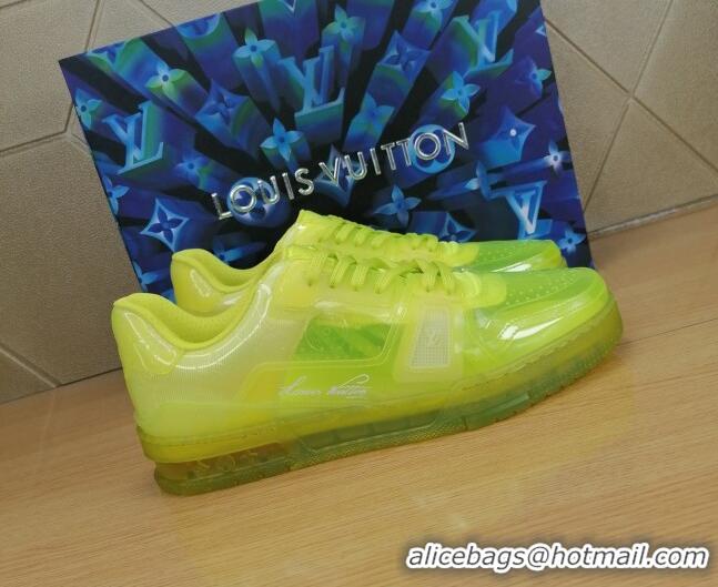 New Style Louis Vuitton LV Trainer Transparent Low-top Sneakers 030918 Yellow 2021