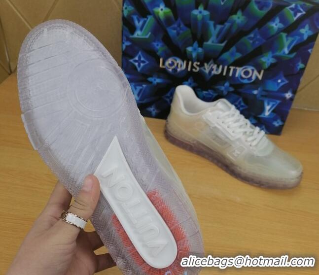 Low Price Louis Vuitton LV Trainer Transparent Low-top Sneakers 030918 White 2021