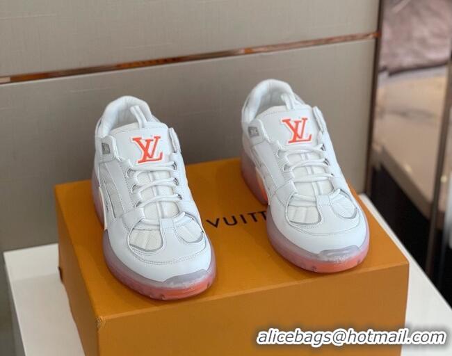 Best Price Louis Vuitton Men's A View Sneakers 030923 White/Orange