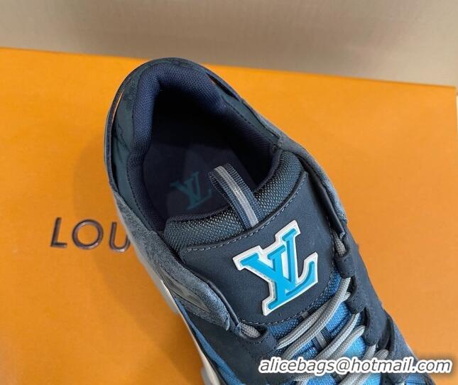 Custom Louis Vuitton Men's A View Sneakers 030923 Blue