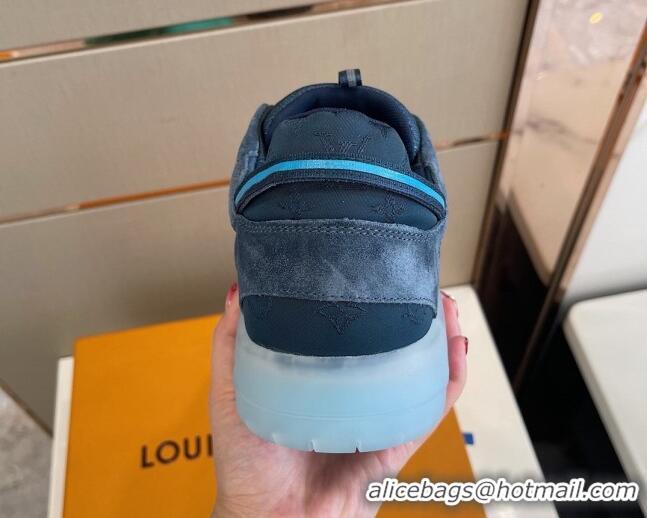 Custom Louis Vuitton Men's A View Sneakers 030923 Blue