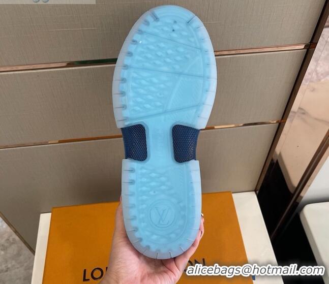 Custom Louis Vuitton Men's A View Sneakers 030923 Blue